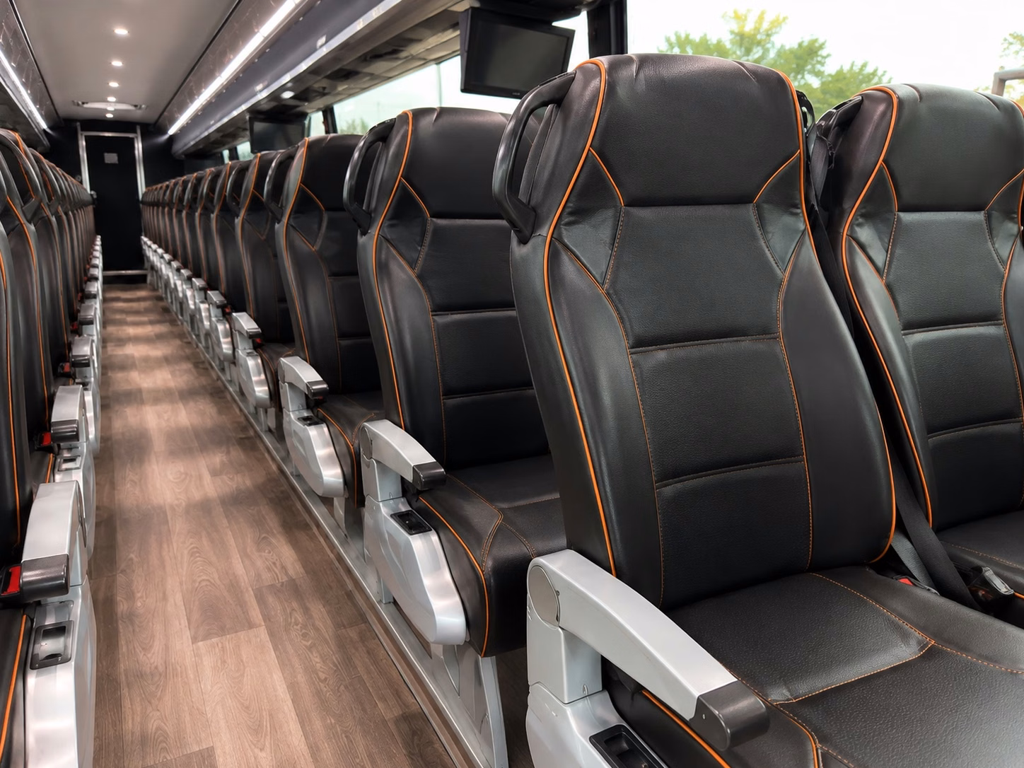 56 passenger charter bus interior